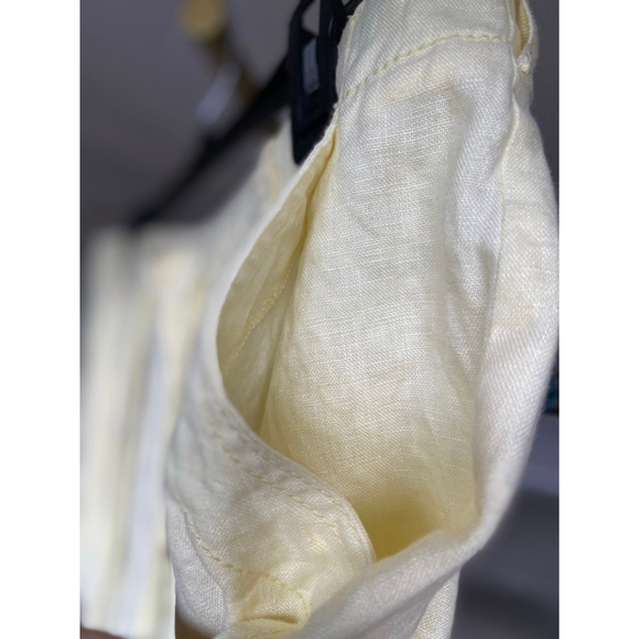 St. John’s Bay Linen Pants Trousers Butter Pale Yellow Drawstring Pockets Beach - Picture 3 of 7